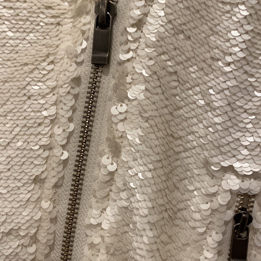 AS by DF cream sequin Moto jacket - Picture 3 of 4